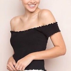 Brandy Off the Shoulder Crop Top🖤